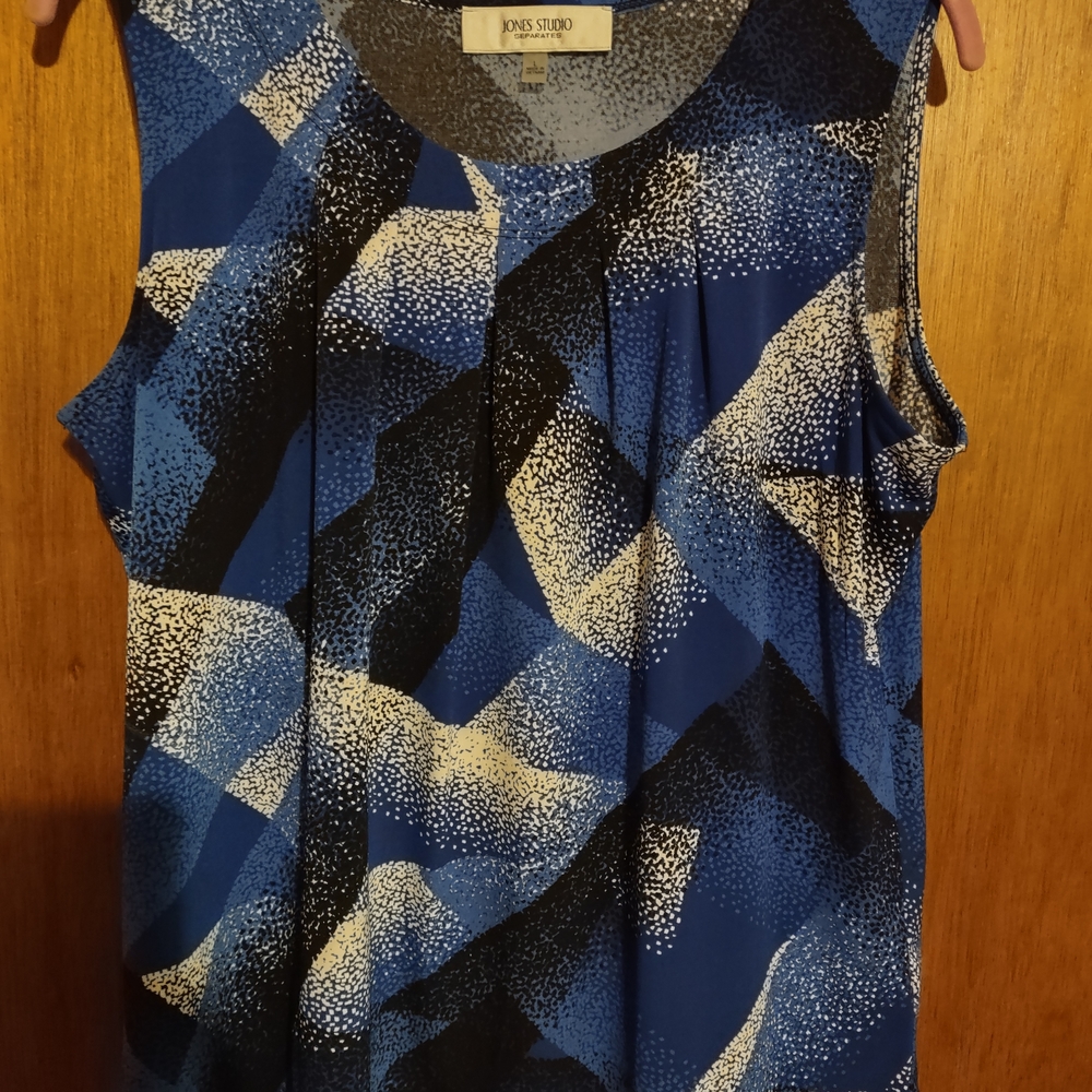 Jones Studio Blue and Black Women's Top